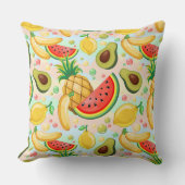 新鮮な夏のフルーツ柄 クッション (正面)
