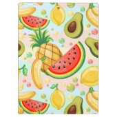 新鮮な夏のフルーツ柄 クリップボード (裏面)