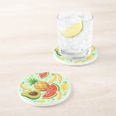 新鮮な夏のフルーツ柄 コースター (側面)