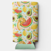 新鮮な夏のフルーツ柄 スリム缶クーラー (裏面)