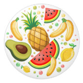 新鮮な夏のフルーツ柄 セラミックノブ (正面)