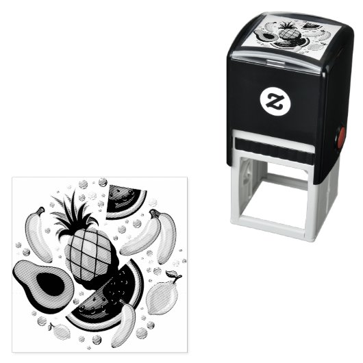 新鮮な夏のフルーツ柄 セルフインキングスタンプ (インサイチュ)