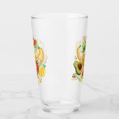 新鮮な夏のフルーツ柄 タンブラーグラス (左)