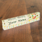 新鮮な夏のフルーツ柄 デスクネームプレート (側面)