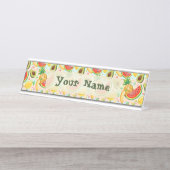 新鮮な夏のフルーツ柄 デスクネームプレート (正面)