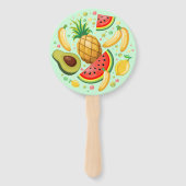 新鮮な夏のフルーツ柄 ハンドファン (裏面)