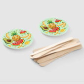 新鮮な夏のフルーツ柄 ハンドファン (組立なし)