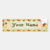 新鮮な夏のフルーツ柄 バンパーステッカー (正面)