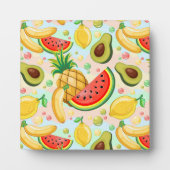 新鮮な夏のフルーツ柄 フォトプラーク (正面)