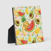 新鮮な夏のフルーツ柄 フォトプラーク (正面)
