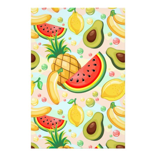 新鮮な夏のフルーツ柄 フォトプリント            (正面)