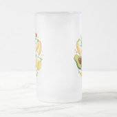 新鮮な夏のフルーツ柄 フロストグラスビールジョッキ (中央)