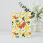 新鮮な夏のフルーツ柄 ポストカード (スタンド正面)