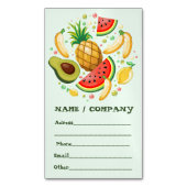 新鮮な夏のフルーツ柄 マグネット名刺 (正面縦)