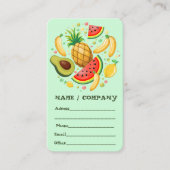 新鮮な夏のフルーツ柄 名刺 (正面)