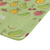 新鮮な夏の果実の緑のパターン カッティングボード (角)
