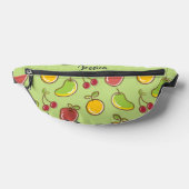 新鮮な夏の果実の緑のパターン ファニーパック (レイダウン)