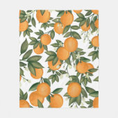 新鮮な夏の柑橘系オレンジ緑 フリースブランケット (正面)