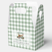 新鮮な市場から届いたセージグリーンのブライダルシャワー フェイバーボックス (オープン)