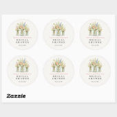 新鮮な市場のお花の瓶 ブライダルシャワー ラウンドシール (シート)