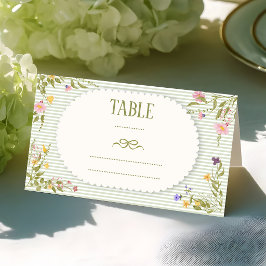 新鮮な市場風の花柄ストライプ レシピのリクエスト プレイスカード