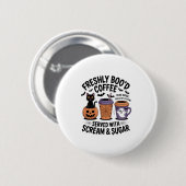 新鮮な恋人のコーヒーハロウィン 缶バッジ (正面&裏面)