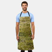 新鮮な春の緑の草の背景、《写真》ぼけ味 エプロン (着用した状態)