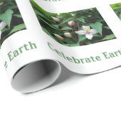 新鮮な春の花と緑葉の。自然日 ラッピングペーパー (ロールコーナー)