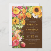 新鮮な春夏の花結婚式招待状 招待状 (正面)