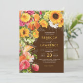 新鮮な春夏の花結婚式招待状 招待状 (スタンド正面)