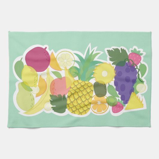 新鮮な果物。 キッチンタオル (横)
