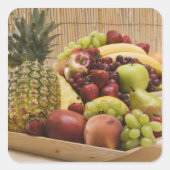 新鮮な果物 スクエアシール (正面)