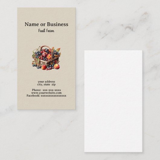 新鮮な果物 名刺 (正面/裏面)