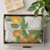 新鮮な柑橘類の水の色のピンストライプ模様 薄葉紙 (ギフト)