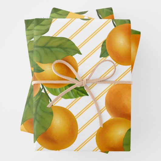 新鮮な柑橘類の素朴な田舎の水色 ラッピングペーパーシート (インサイチュ)