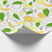 新鮮な柑橘類。 ラッピングペーパー (角)