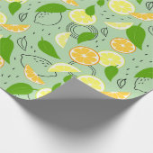 新鮮な柑橘類。 ラッピングペーパー (角)