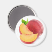 新鮮な桃を切る マグネット (正面/裏面)