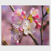 新鮮な桜の花が庭で ラッピングペーパー (フラット)