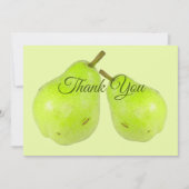 新鮮な梨の緑のジューシーで甘い サンキューカード (正面)