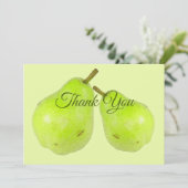 新鮮な梨の緑のジューシーで甘い サンキューカード (スタンド正面)