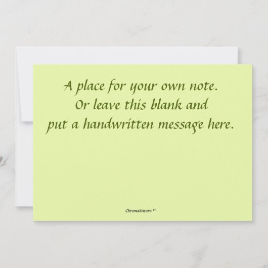 新鮮な梨の緑のジューシーで甘い サンキューカード (裏面)