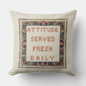 新鮮な毎日の刺繍で提供さおもしろいれフェイクた態度 クッション (正面)