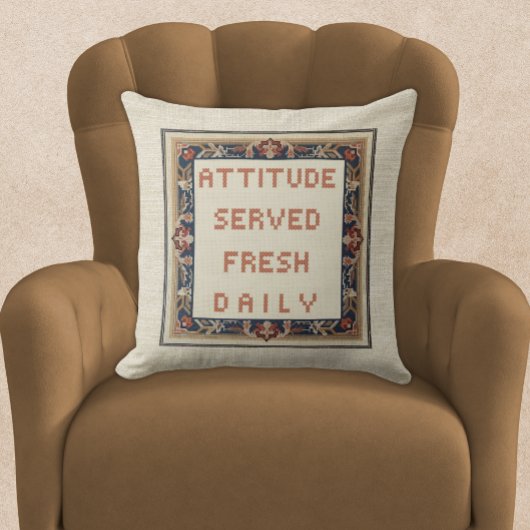 新鮮な毎日の刺繍で提供さおもしろいれフェイクた態度 クッション