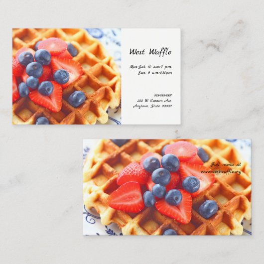 新鮮な漿果でワッフル 名刺 (正面/裏面)