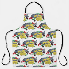 新鮮な焼き魚ギリシャのシーフ地中海のィード エプロン