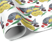 新鮮な焼き魚ギリシャのシーフ地中海のィード ラッピングペーパー (ロールコーナー)