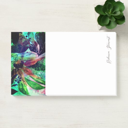 新鮮な熱帯の花離れとの絵を描台本 ポストイット (オフィス)