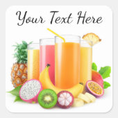 新鮮な熱帯ジュース スクエアシール (正面)