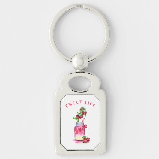 新鮮な甘いさくらんぼジカッコいいュース飲料 – サマーフルーツ キーホルダー (正面)